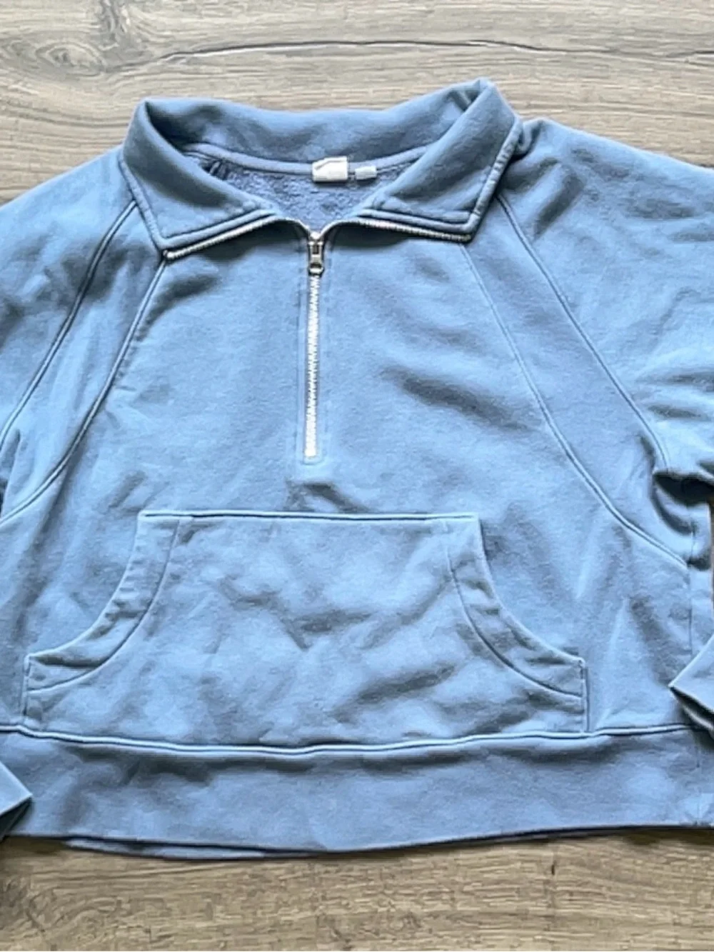 GAP Dusty Blue Half-Zip Cowl Sweatshirt - Picture 4 of 8